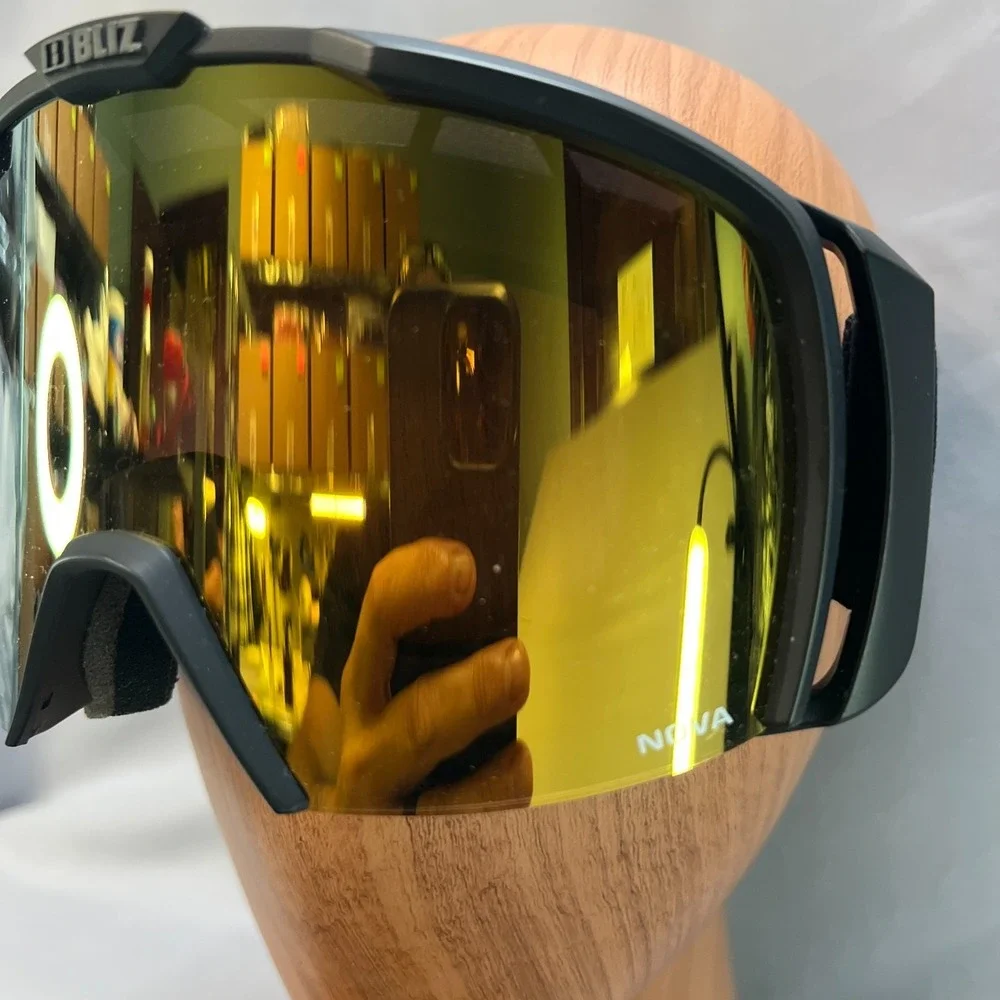 Bliz Nova Unisex Black Frame And Golden Lens Protective Sports Gear Ski Goggles